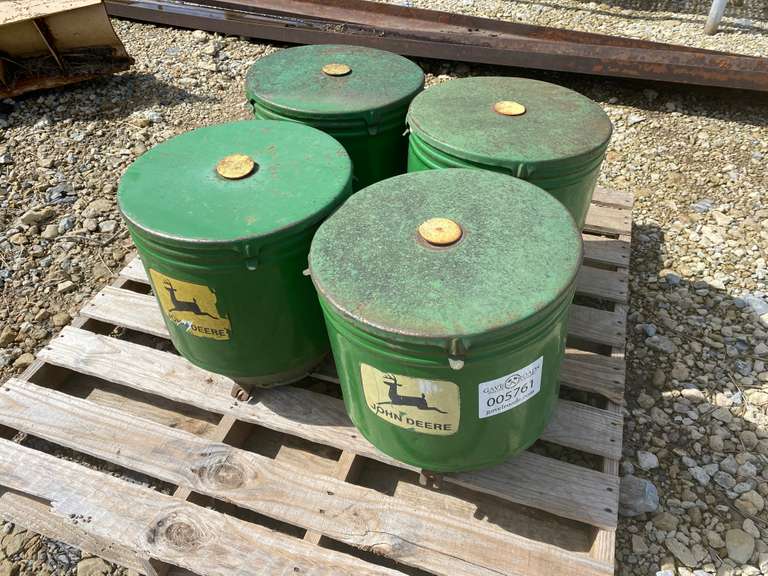 (4) Antique Metal John Deere Planter Boxes w/ Lids Gavel Roads Online