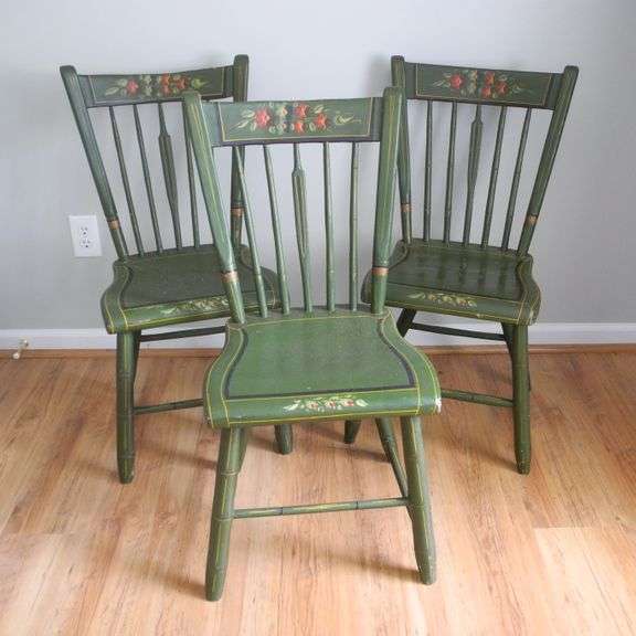 Trio of Antique Painted Chairs GC5 Auctions