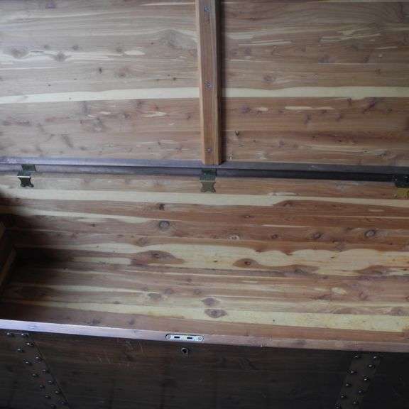 Vintage Cedar Chest with Copper Bands GC5 Auctions