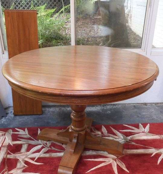 Vintage Oak Keller Furniture Table with Leaf GC5 Auctions