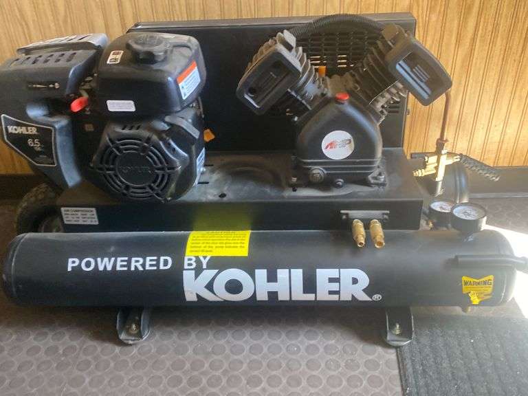 Amp Kohler gas powered air compressor - Gregg Auctions