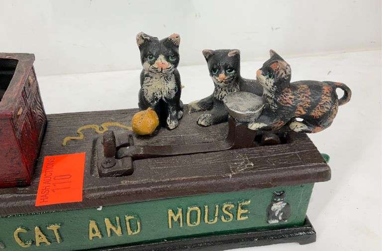 Castiron cat and mouse bank Hash Auctions