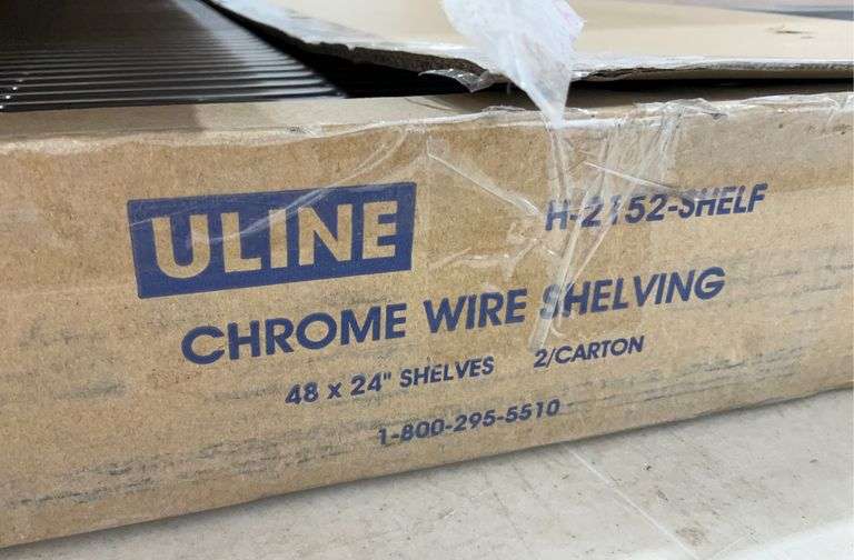 Uline Chrome Wire Shelving, no legs, SHELVES ONLY, 48x24, seller code