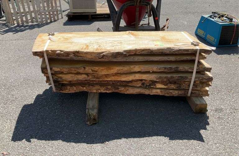 6pcs Rough cut ash lumber 4’3”L x 18”W x 2”thick Hash Auctions