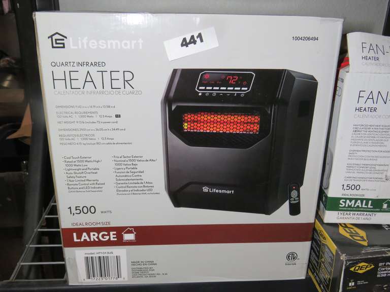 LIFESMART QUARTZ INFRARED HEATER Dallas Online Auction Company