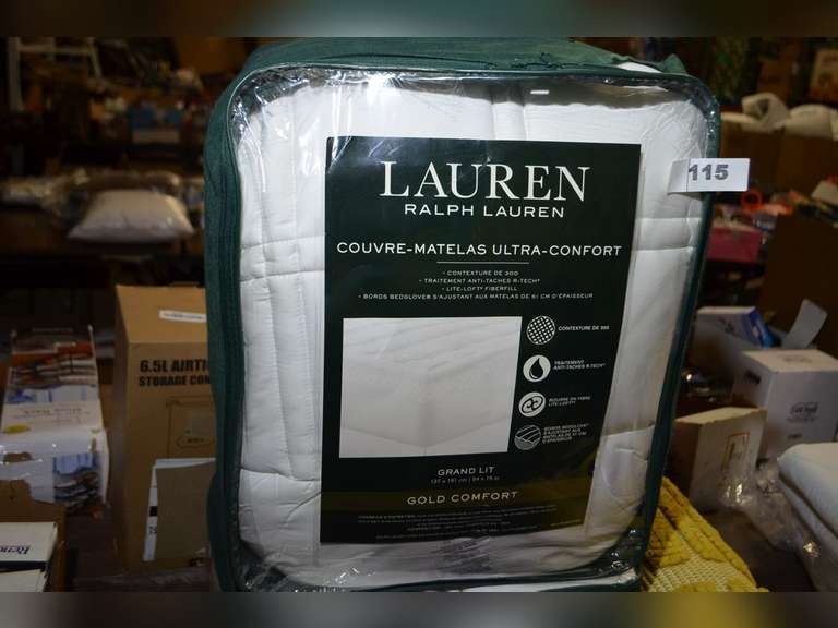 RALPH LAUREN 54” X 75” FULLSIZE WHITE MATTRESS PAD Dallas Online