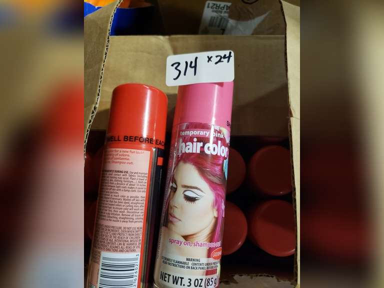 TEMPORARY PINK HAIR COLOR SPRAY ON 3 OZ CAN Dallas Online Auction Company