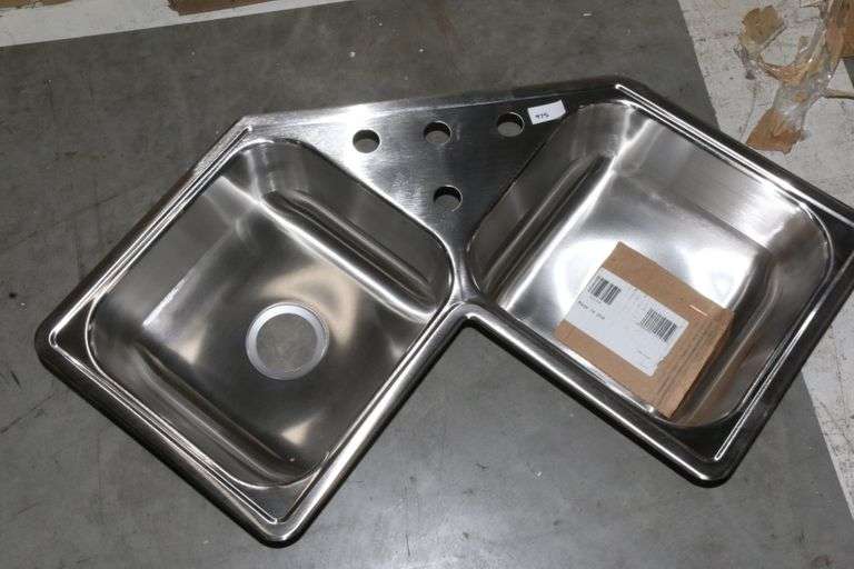 ELKAY STAINLESS STEEL DOUBLE BOWL CORNER KITCHEN SINK Dallas Online