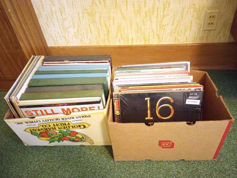 2 boxes of vinyl records Integrity Auctioneers