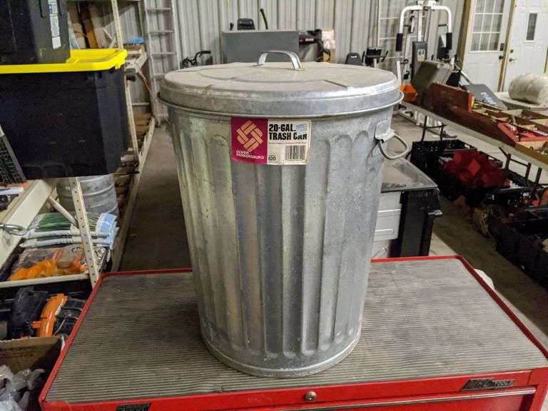 20GALLON GALVANIZED TRASH CAN WITH LID Isabell Auction