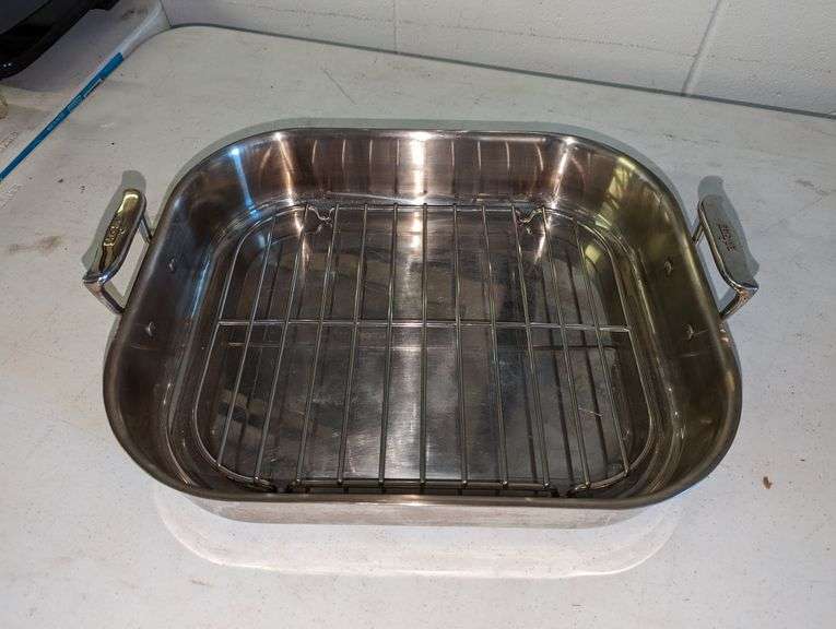 ALLCLAD 14IN. X 17&IN. STAINLESS STEEL ROASTER PAN Isabell Auction