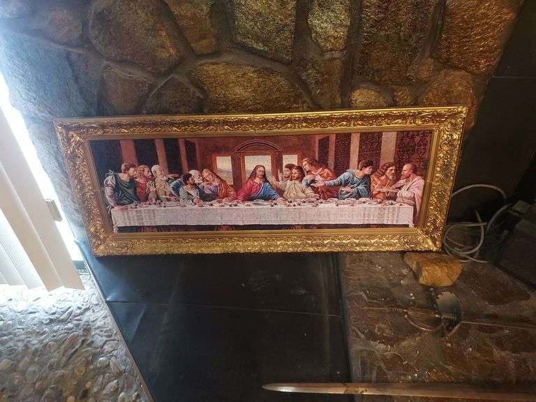 FRAMED LAST SUPPER PUZZLE PICTURE Isabell Auction