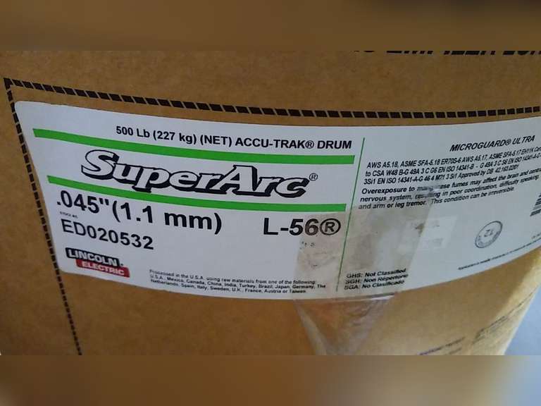(2) .045" 500 LB ACCUTRAK DRUMS OF L56 SUPERARC LINCOLN Jeff Martin
