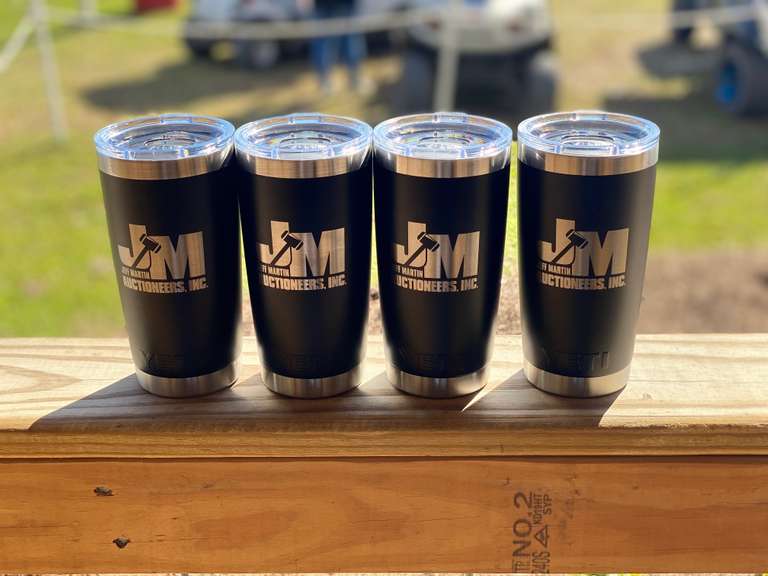 JMA BRANDED STAINLESS STEEL & BLACK YETI CUP SOLD TO Jeff Martin Auctioneers, Inc.