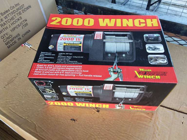 (UNUSED) WOOD POWER WINCH, 2000 LB CAPACITY Jeff Martin Auctioneers, Inc.