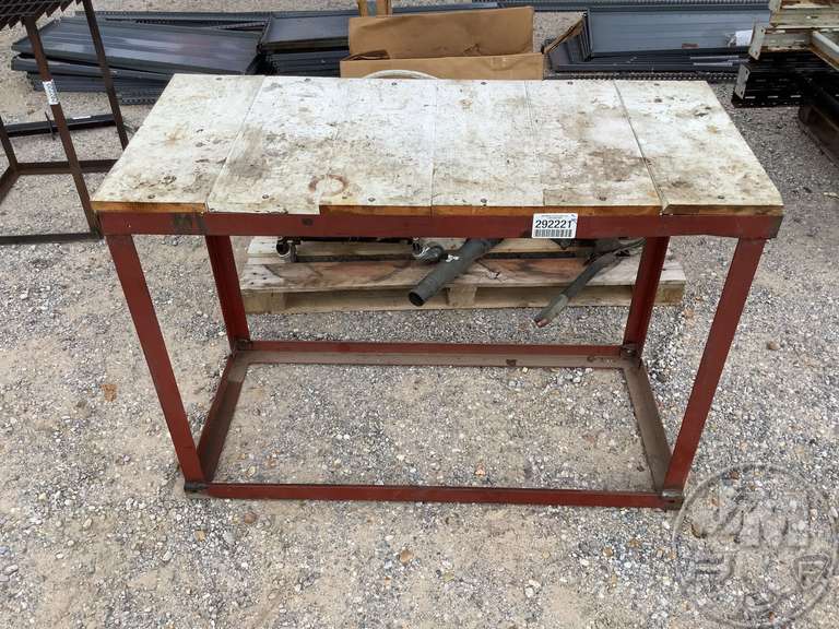 METAL SHOP TABLE W/WOOD TOP Jeff Martin Auctioneers, Inc.