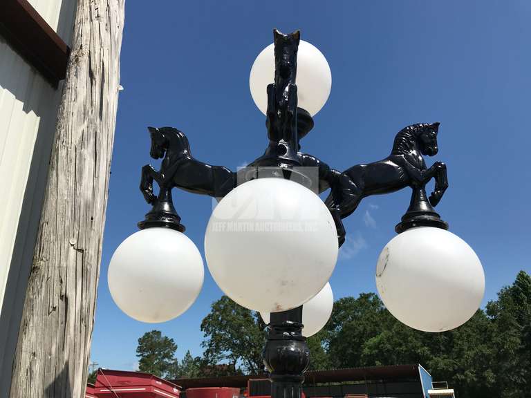 5BULB HORSE LAMP POST, BLACK POWDER COATED, 122" TOTAL HEIGHT Jeff