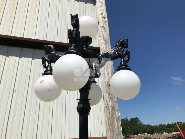 5BULB HORSE LAMP POST, BLACK POWDER COATED, 122" TOTAL HEIGHT Jeff