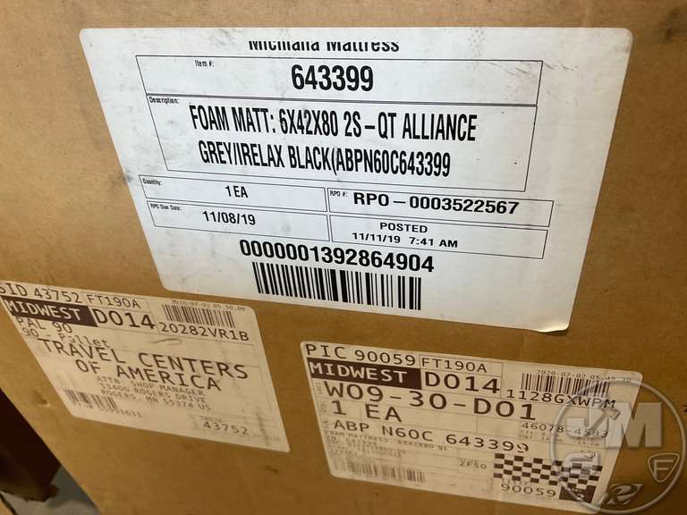 BUNK MATTRESS 6X42X80, TO FIT KENWORTH T680 SLEEPERS Jeff Martin