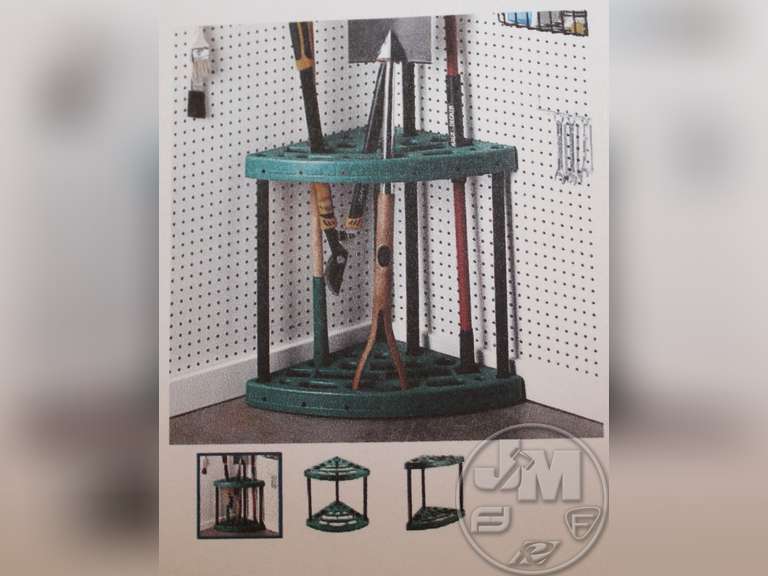 PLASTIC GARDEN TOOL CORNER STORAGE RACK Jeff Martin Auctioneers, Inc.