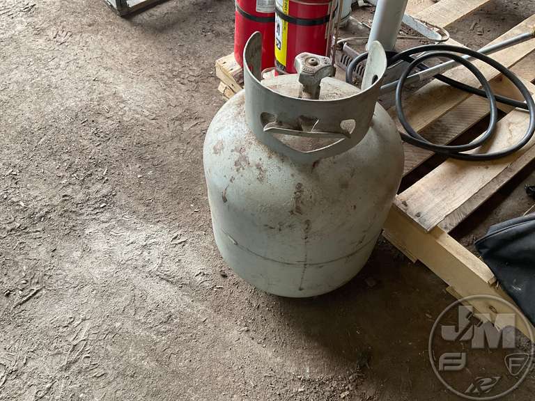 LOT OF FIRE EXTINGUISHERS , PROPANE TANK, PROPANE TORCH, BOOT DRYER
