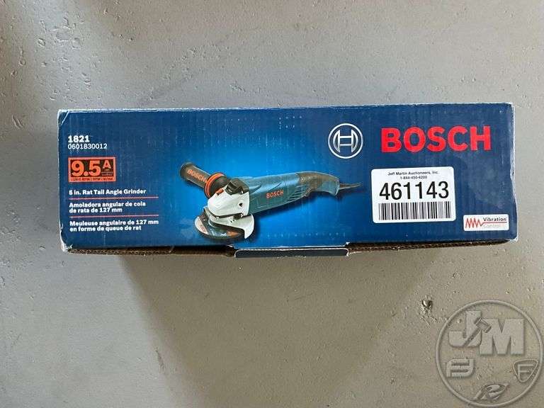 BOSCH 1821 5” RAT TAIL ANGLE GRINDER Jeff Martin Auctioneers, Inc.