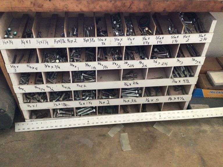 Bolt bin and bolts Legacy Auction Company