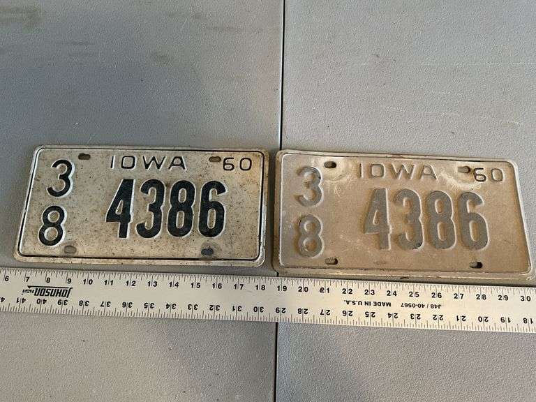 Vintage IA license plates Legacy Auction Company