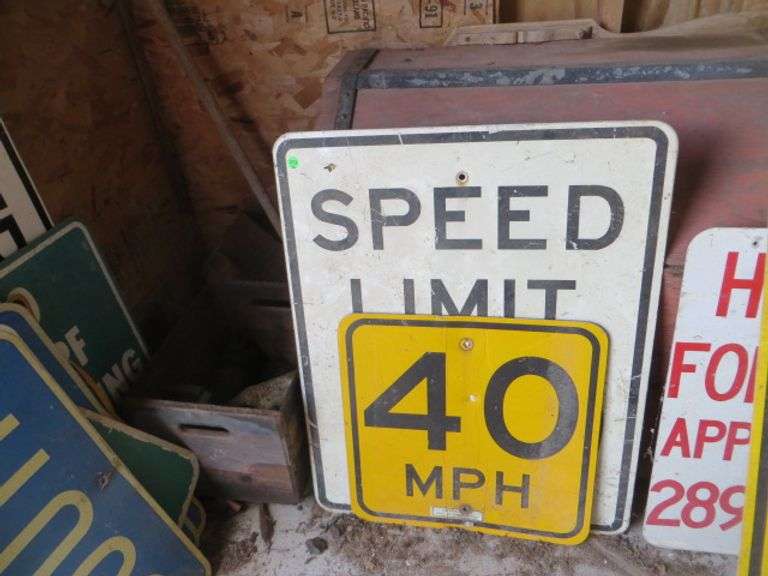 Two Speed Limit Signs Lambrecht Auction, Inc.