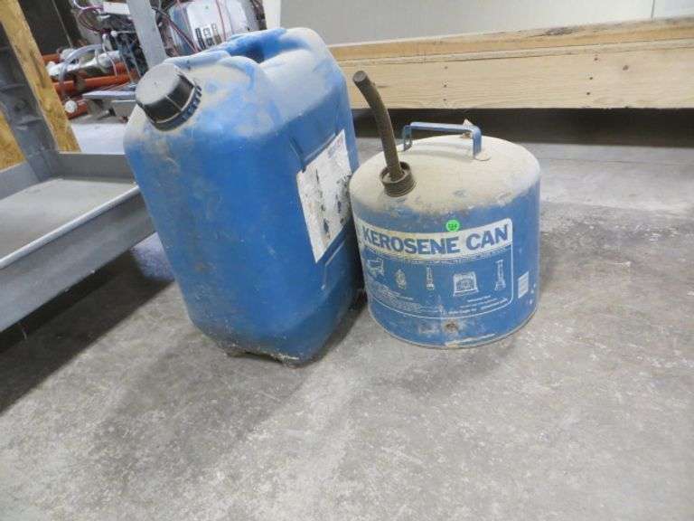 Metal Kerosene Can And Large Plastic Can Lambrecht Auction, Inc.
