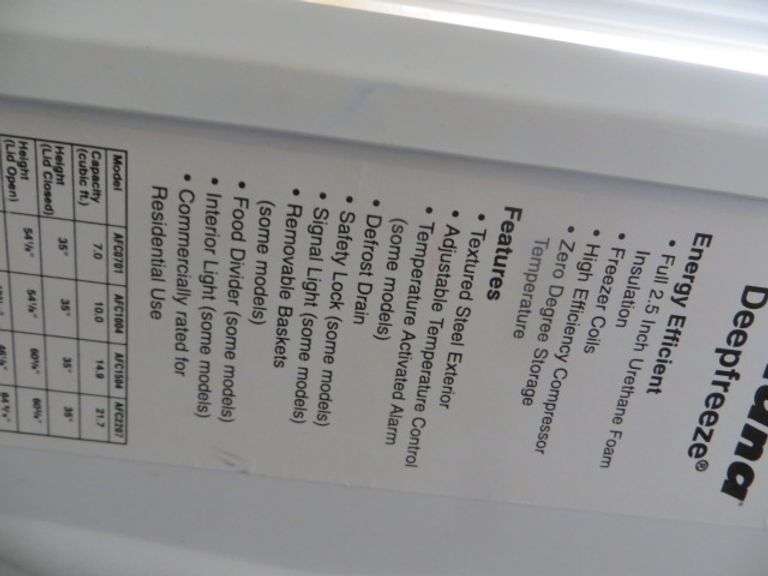 Amana Chest Freezer Lambrecht Auction, Inc.