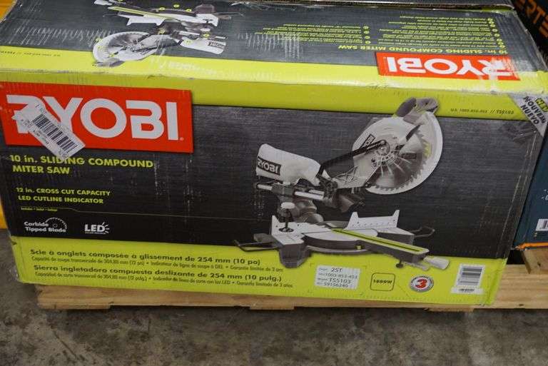 Ryobi 10" Sliding Miter Compound Saw - Lambrecht Auction, Inc.