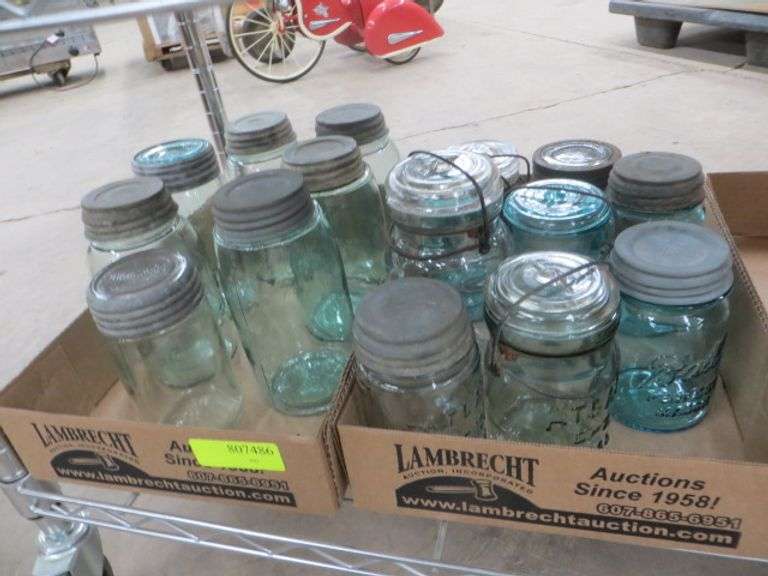 Zinc Top & Bail Type Blue Canning Jars Lambrecht Auction, Inc.