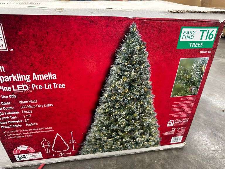 7.5' Sparkling Amelia Pine LED Pre Lit Tree Lambrecht Auction, Inc.