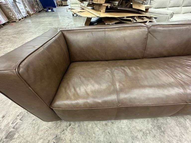 Abbyson BRADY LEATHER SOFA Lambrecht Auction, Inc.