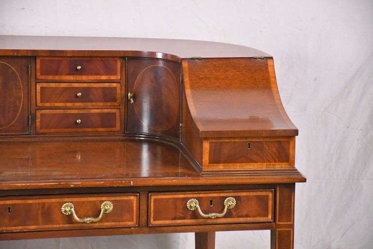 Wellington Hall inlaid mahogany Carlton desk; 1120027 R.H. Lee & Co