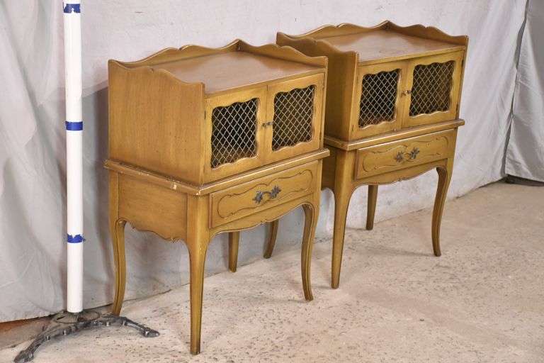 Pair of Bethlehem Furniture French style wire door end tables; 747694