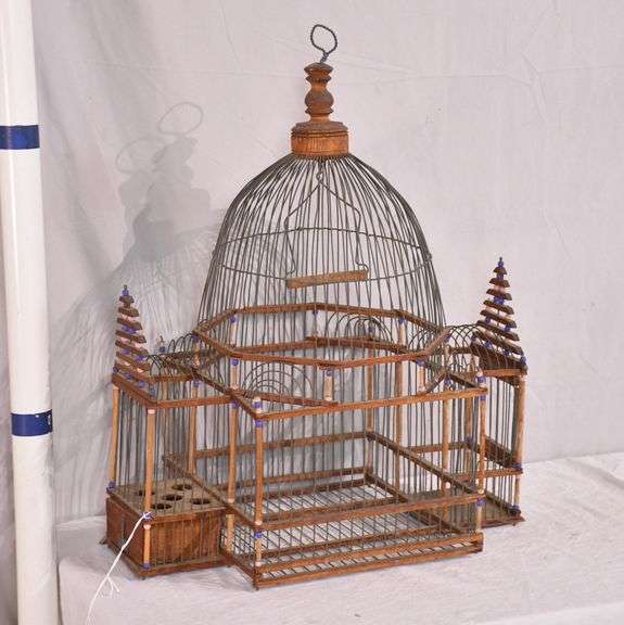 Wood and wire bird cage; 569142 R.H. Lee & Co. Auctioneers