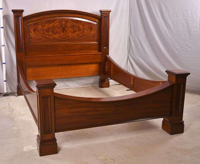 M. Craig & Co. crotch mahogany queen size "A Railroad Baron's Bed