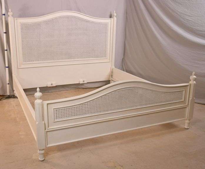 Beyond Borders "Britta" white French style king size bed with rails