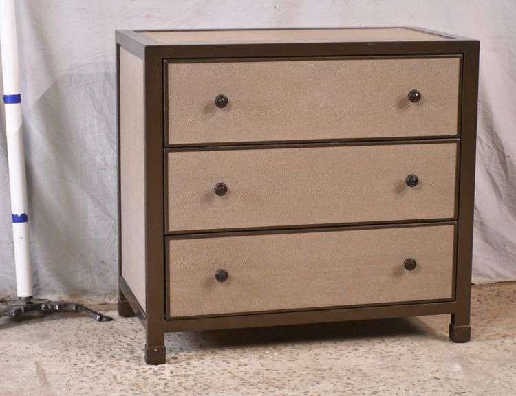Stanley 3 drawer bachelor's chest with textured synthetic leather top