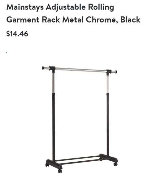 Mainstays Adjustable Rolling Garment Rack Lexington Online Auction