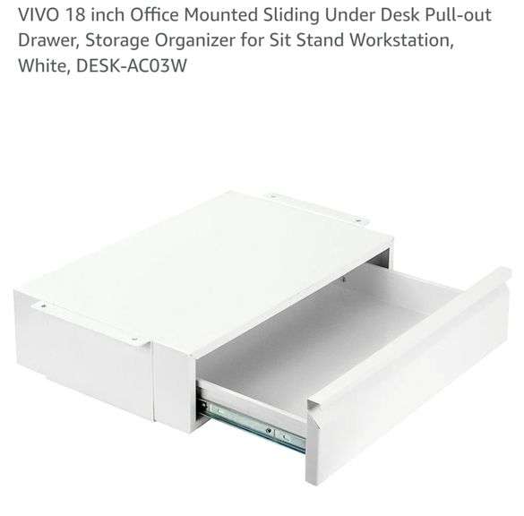 VIVO 18 inch Office Mounted Sliding Under Desk Pullout Drawer, Storage