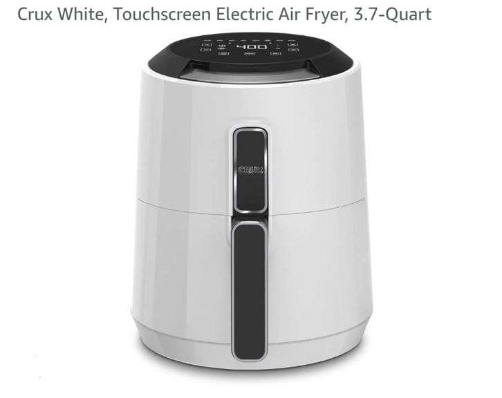 Crux White, Touchscreen Electric Air Fryer, 3.7Quart Lexington