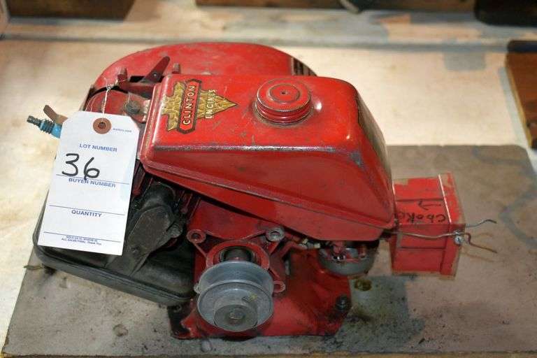 Clinton Model A490 1146 Engine, SN X1618991B, Motor Free, Mounted on