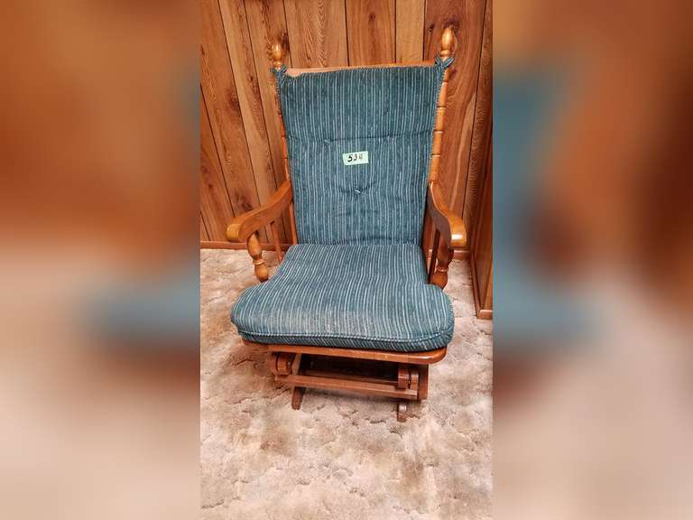 Glider Rocker With Green Pads Adam Marshall Land & Auction, LLC