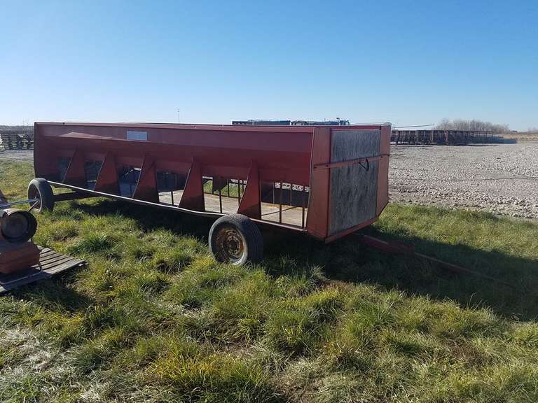 Hay Feeder Wagon with wood floor Adam Marshall Land & Auction, LLC