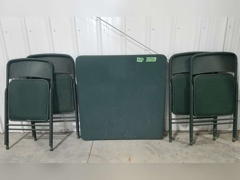 Cosco Card Table W/Four Chairs Adam Marshall Land & Auction, LLC