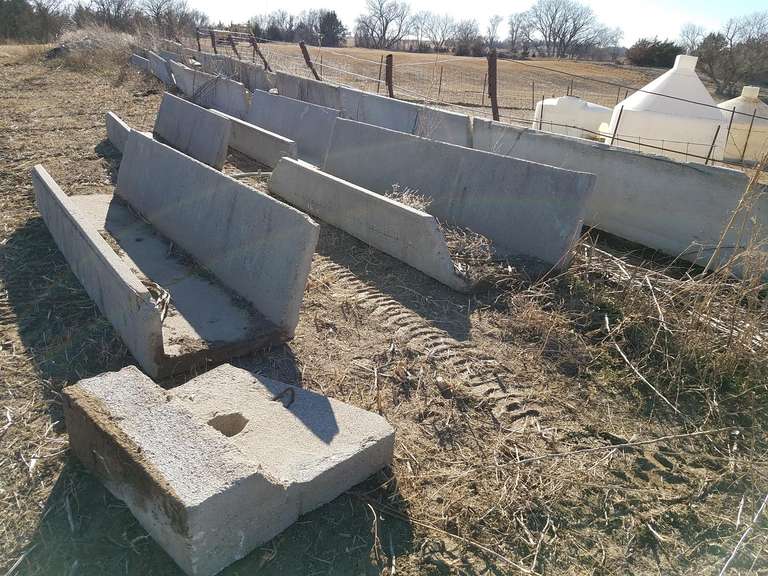 (Ravenna, NE) 19 Concrete Feed bunks with ends, 10FT, narrow Adam Marshall Land & Auction, LLC