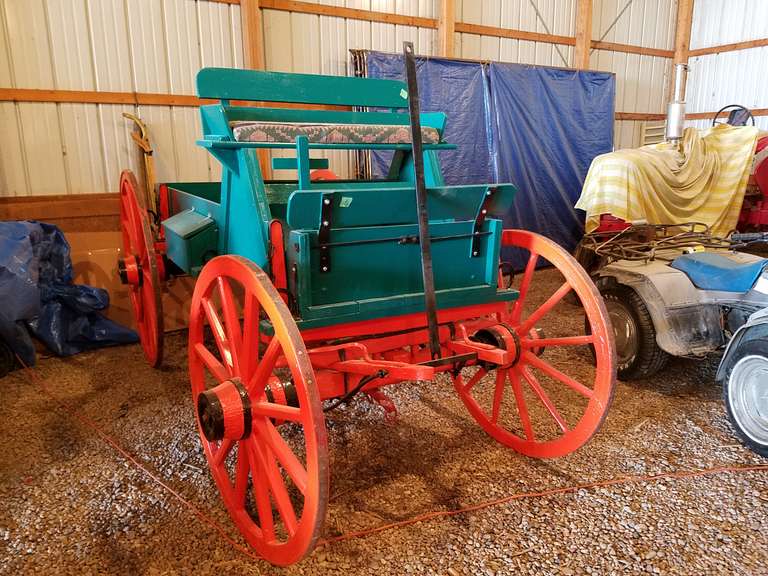 Restored Lumber Wagon 54" Rear Wheels, 44" Front Wheels, Tongue, Box